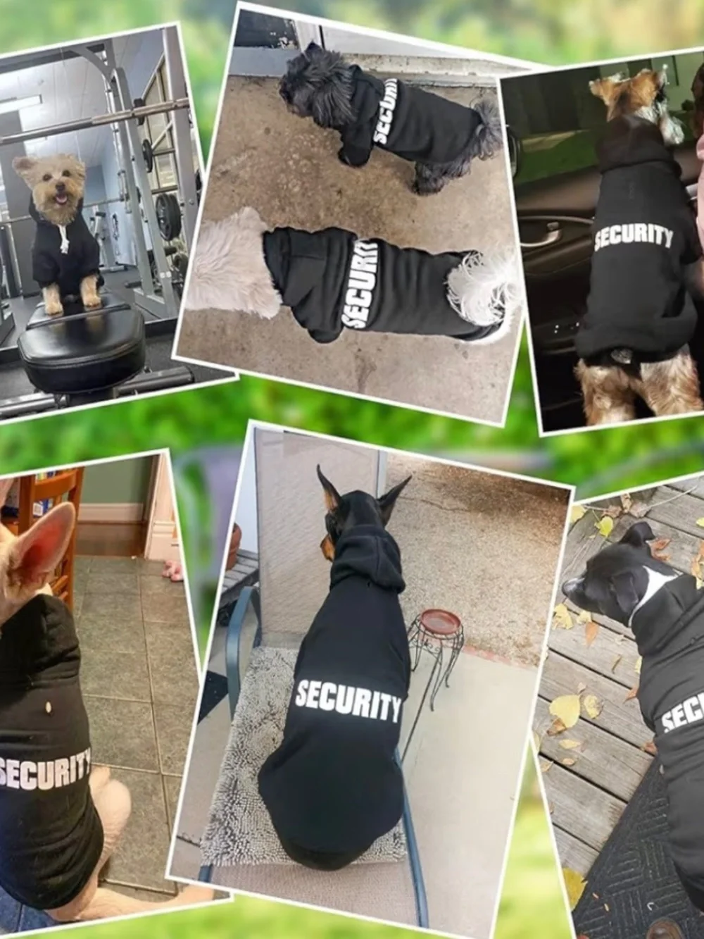 Security Dog Hoodie Large Black Funny Dog Sweater Fleece Pet Hoodie Coat